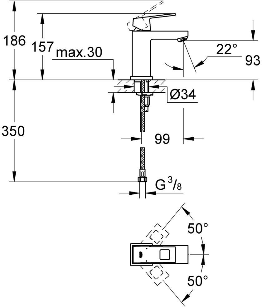 Grohe Eurocube Einhand-Waschtischbatterie