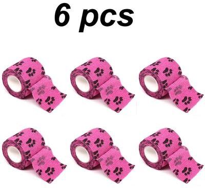 Inspired Living CleanWalk Dog Paw Protectors Self Adhesive Wraps 6 Pcs Pink