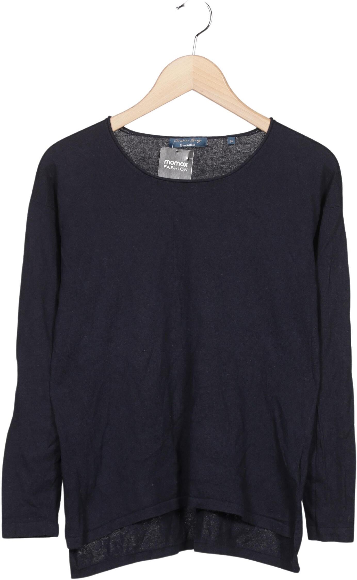 Christian Berg Damen Langarmshirt, Marineblau, Gr. EU 38, Baumwolle - Second Hand