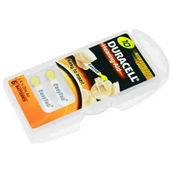 Hörgerät-Batterie 10 Duracell EasyTab, 6 Stück, R10, R10AE, PR70, 10HPX, AC230, PR-230PA, PR-230H
