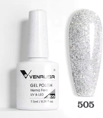 Inspire Picks Venalisa HEMA And TPO Free Glitter Gel Nail Polish Jelly Pink Nude Collection 505 Glitter Color