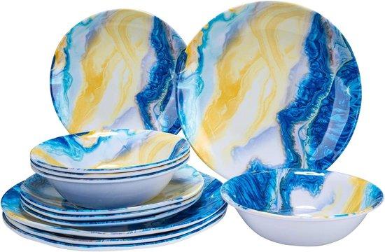 China Set - Tafeln und Tassen - Außenfutter - Unzerbrechliches Material - 12 Deliful - Landschaft