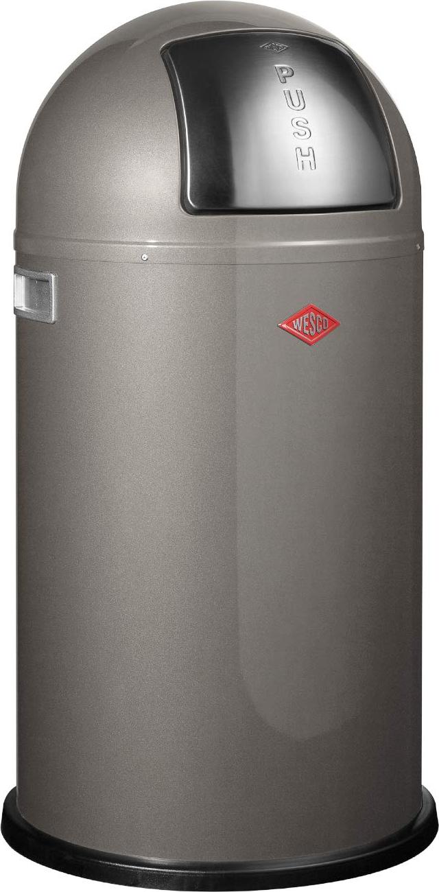 WESCO Pushboy Abfallsammler 50 Liter aus Edelstahl in mattgraphit