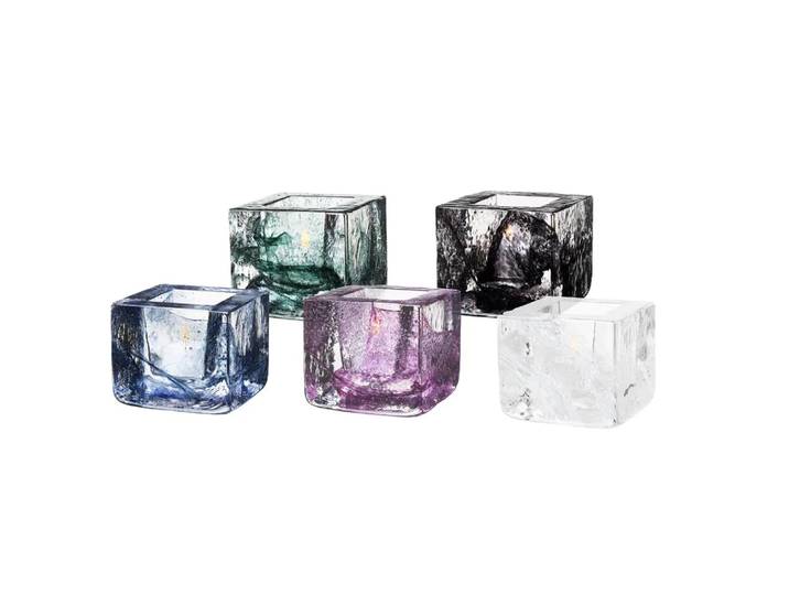 Kosta Boda Photophore Brick bleu