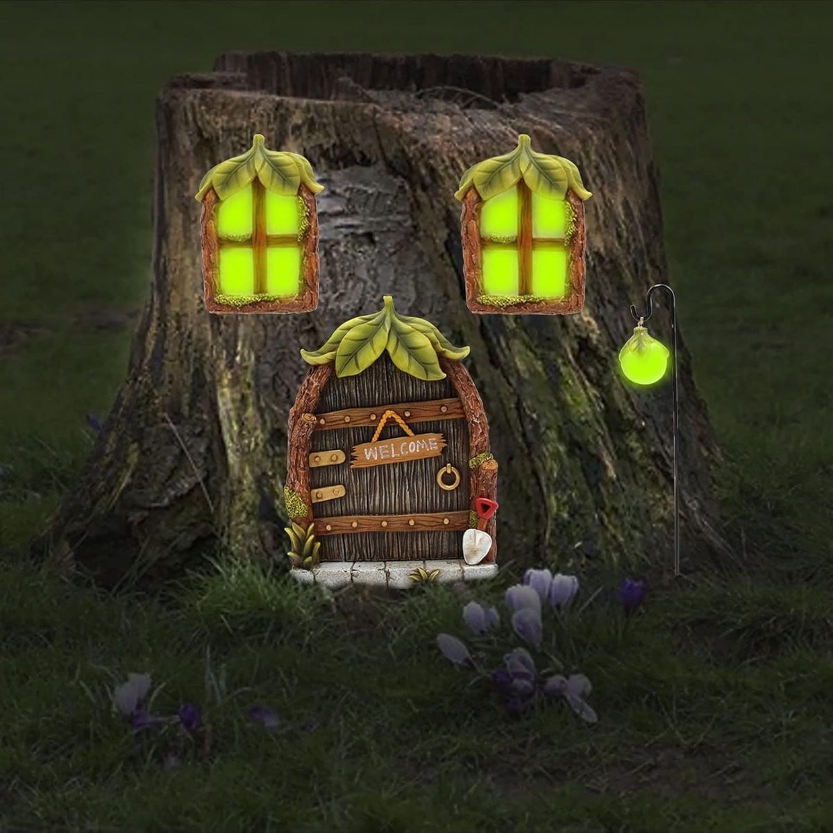 Miniatuur Deur voor Tuinelfjes en Kabouters - Decoratie Set voor Fairy Garden met Resin Hangdecoratie en Beeldjes voor Buitentuinen en Raamdecoratie