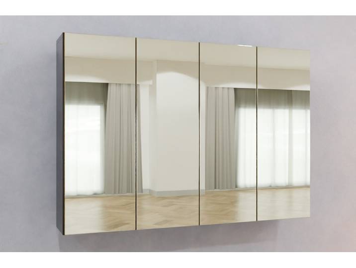 Badezimmer Hängeschrank nach Maß - RAL 1027 Currygelb - 84x121x22cm - Individuell konfigurieren