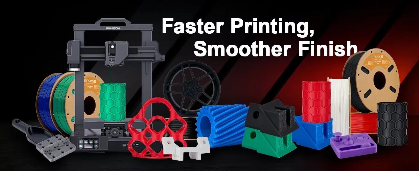 ABS-Plus 3D-Druckerfilament - 1,75 mm - 10 kg - 320 m - Hohe Festigkeit - Geringer Verzug - Schwarz