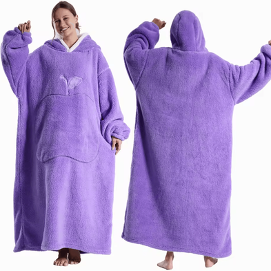 Inspire Curations Extra Long Oversized Fleece Wearable Blanket Hoodie fh142 cloth Length 140cm