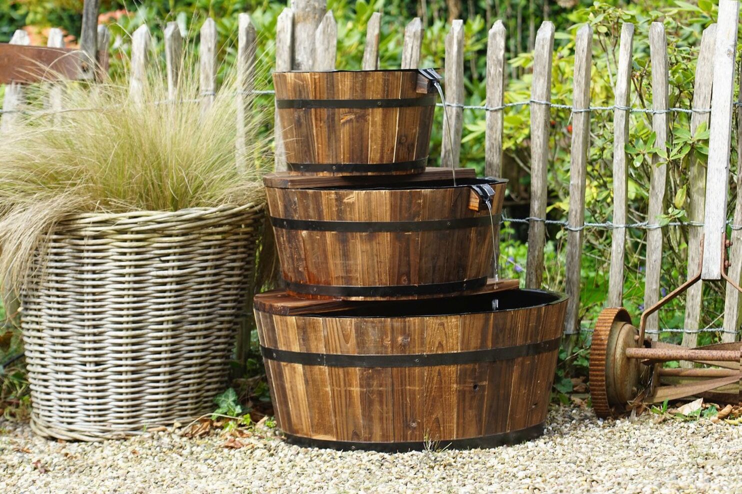 Gartenbrunnen UBBINK "Edinburgh", braun, Holzwerkstoff, Kunststoff, Wasserspiele, Gartenbrunnen