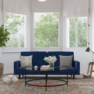 Lancaster Home Convertible Split Back Futon Sofa Sleeper with Wooden Legs