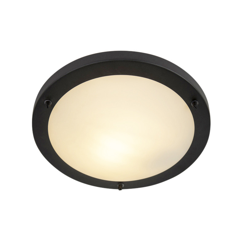 Qazqa Yuma Moderne Plafonnière Zwart - Diameter: 31 cm - IP44