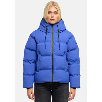Winterjacke MARIKOO "Paddie", Damen, Gr. L, blau (galaxy blau), Obermaterial: 100% Polyester, Jacken Winterjacke, Winterjacke mit Kapuze und voluminöser Steppung
