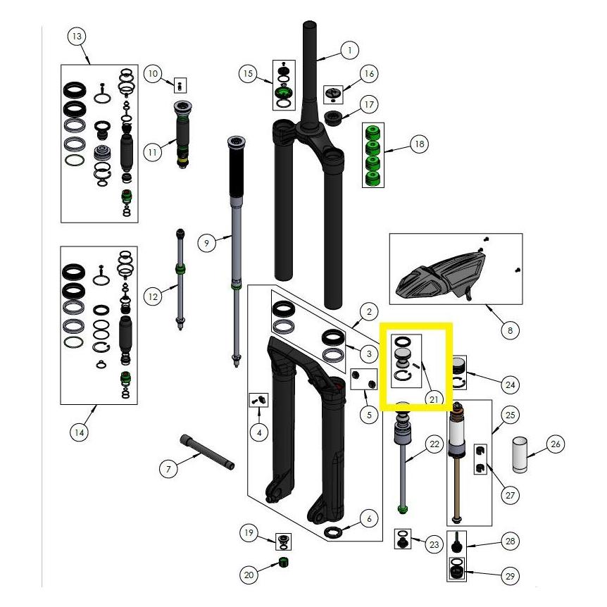 DVO Luftkolben Kit SL, Onyx 38 D1|D2|WP SL (41185192)