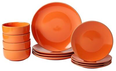 INFUSE 12-Piece Dinnerware Set, Orange (Service for 4)