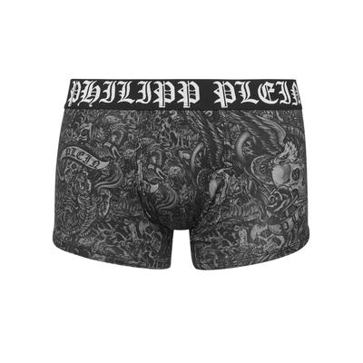 Boxer PHILIPP PLEIN "Tattoo", Herren, Gr. 3XL, grau (02, schwarz), Obermaterial: 48% Baumwolle, 48% Modal, 4% Elasthan, Unterhosen