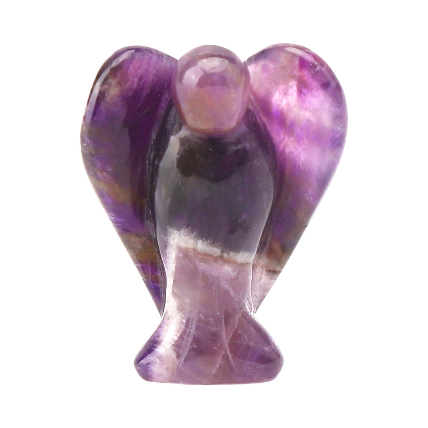 Amethist engel standbeeldje - Natuurlijke amethist - Beschermengel talisman - 4,2 cm