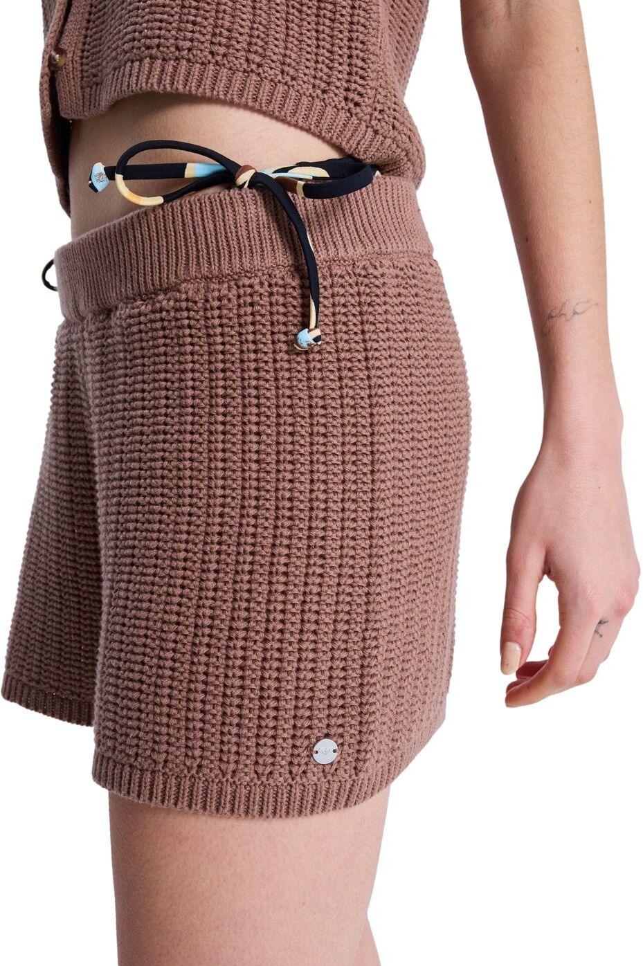 2-in-1-Shorts ROXY "Beach Bungalow", Damen, Gr. XS, Normalgrößen, braunie, Obermaterial: 100% Baumwolle., Hosen 2-in-1-Shorts