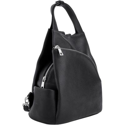 Rucksack "München", Damen, Gr. B/H/T: 26cm x 28cm x 13cm, schwarz, Polyurethane, COLLEZIONE ALESSANDRO, Rucksäcke Rucksack, Cityrucksack mit Rückenfach