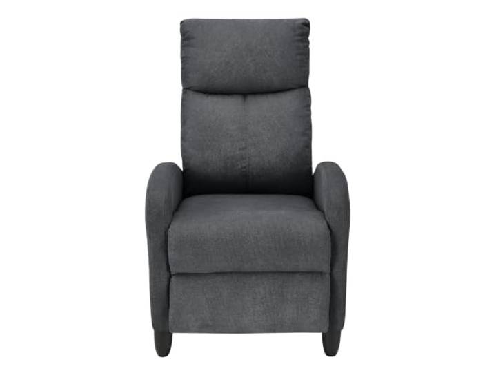 Helloshop26 Relaxsessel mit neigbarer Rückenlehne und Fußstütze, Textilbezug, 102 cm, Dunkelgrau 03_0005214