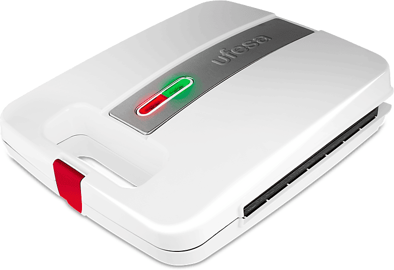 REACONDICIONADO Seminuevo Muy bueno Sandwichera - Ufesa SW7400, Potencia 1400 W, Capa Antiadherente, Capacidad 4 Sandwiches, Blanco