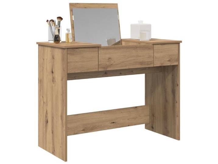 Elégant Table de Maquillage avec Miroir Chêne Artisan 100x45x76 cm - pour chambre &4399158