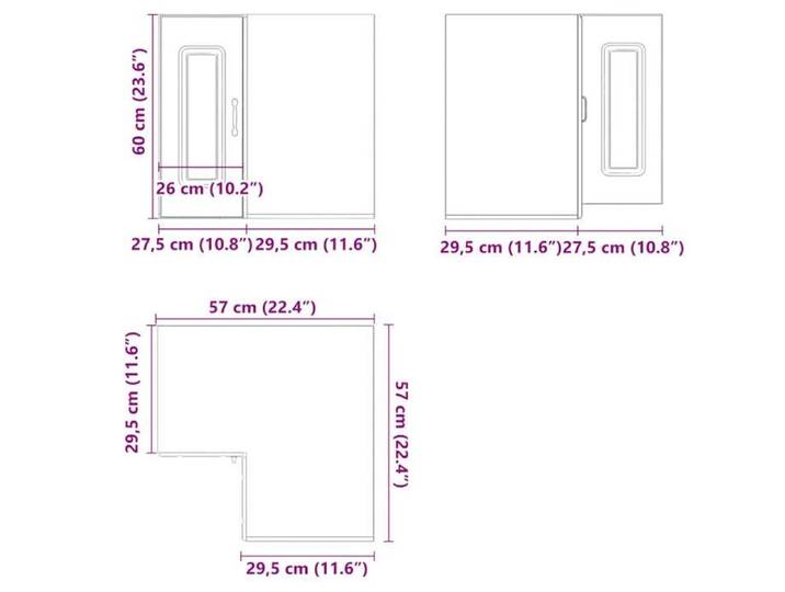 Remise 2026®Caisson haut cuisine Brun - Meuble mural d'angle de cuisine Kalmar - Chêne Marron - 926 9702636