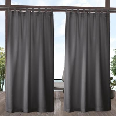 ATI Home Indoor/Outdoor Solid Cabana Tab Top Curtain Panel Pair