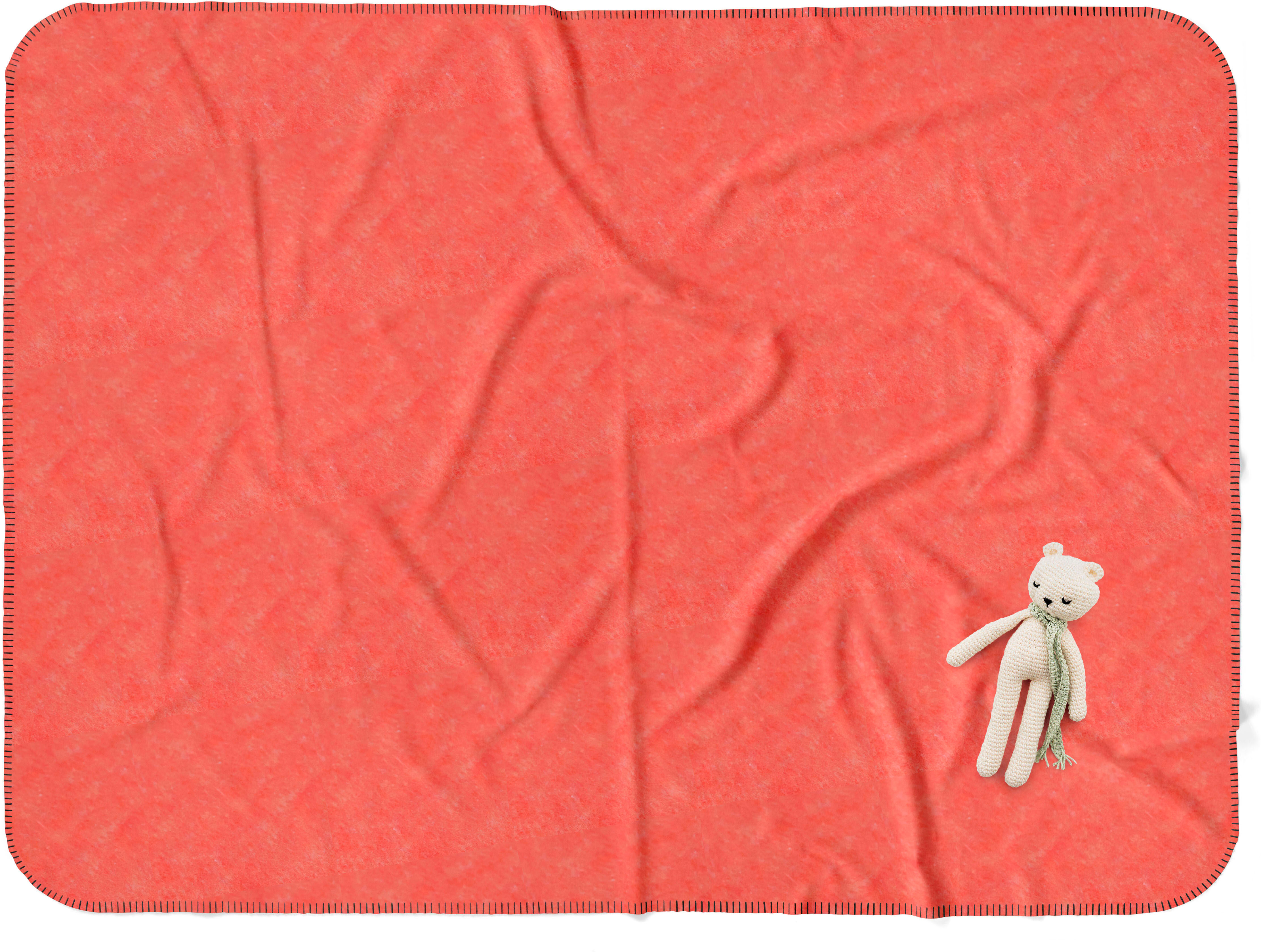 Wohndecke SETEX "Kuscheldecke", orange, B:75cm L:120cm, Baumwolle, Polyester, Wohndecken, Wohndecke, mit Ziernaht in Melange-Optik, Kuscheldecke orange B/L: 75cm x 120cm
