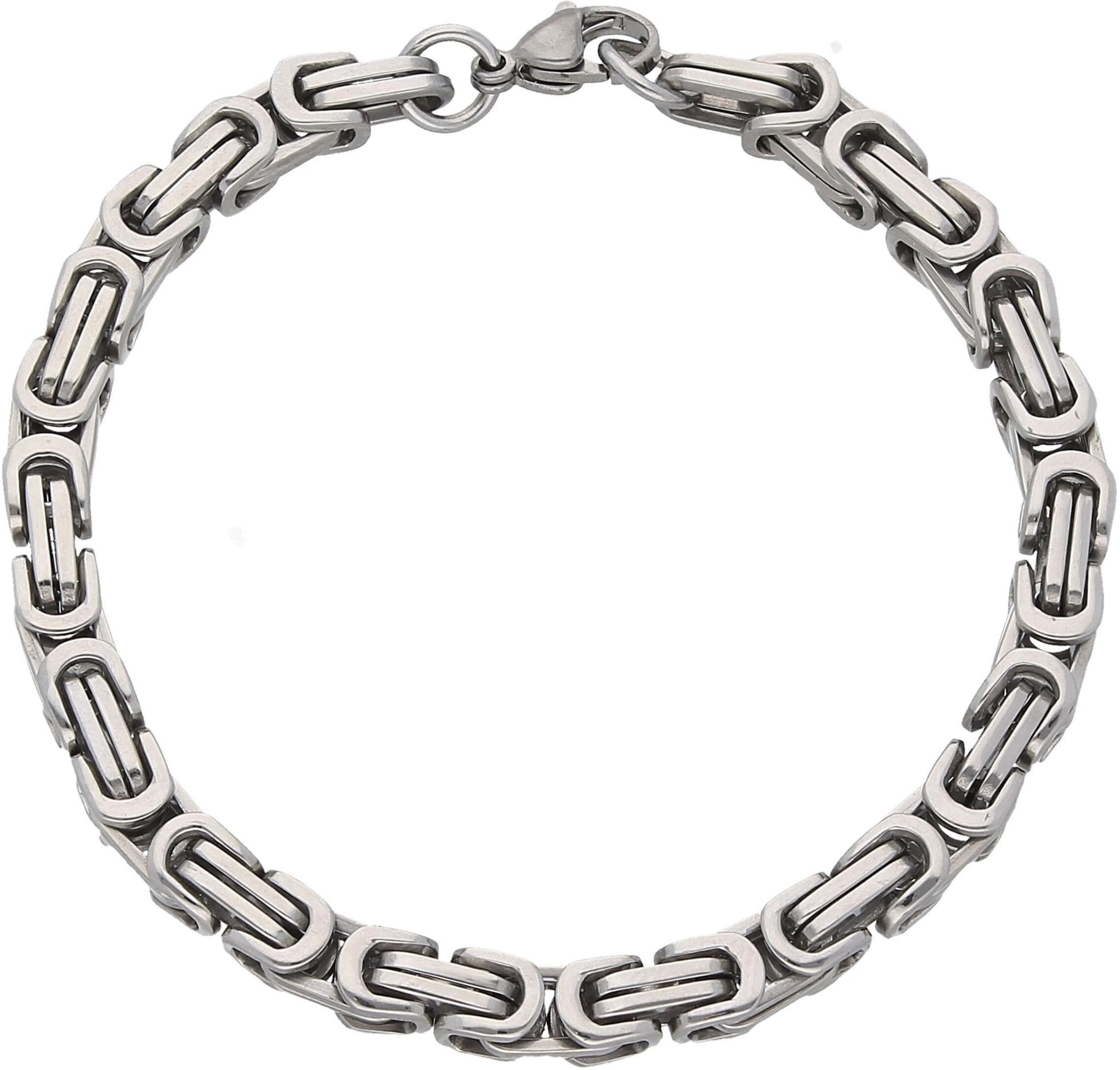Königsarmband FIRETTI "Schmuck Geschenk Armschmuck Armkette Königskette" Gr. 20, silber (silberfarben), Armbänder, Mädchen, 20, Edelstahl, Königsarmband silberfarben 20, Edelstahl