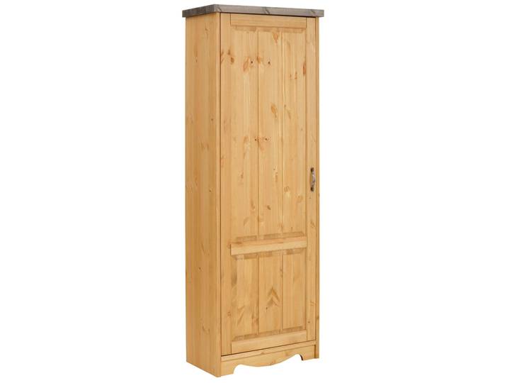 Garderobenschrank GOODPRODUCT Trinidad , beige (natur, grau), B:69cm H:190cm T:37cm, Massivholz, Schränke, Garderobenschrank, aus massiver Kiefer, FSC zertifiziert, Breite 69 cm