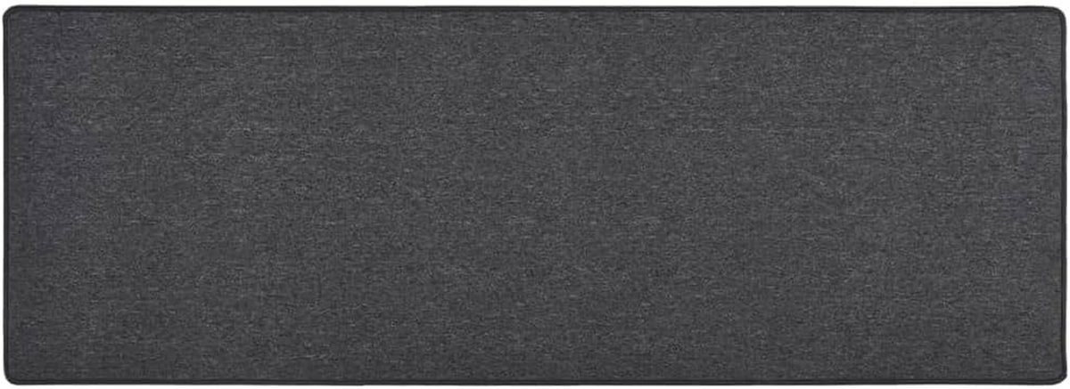 Wasbare Antraciet Karpet Runner - Geluidsabsorberende Vloerbedekking - B/D: 80 x 250 cm