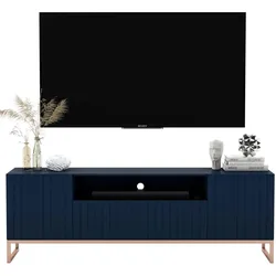 TV-LOWBOARD Elpis2 Marineblau matt 150 cm mit Metallrahmen