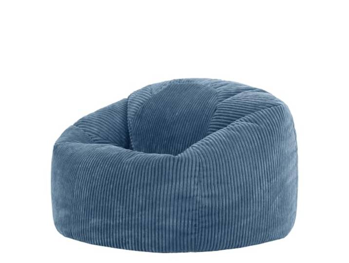 Icon Kingston XXL Sitzsack Cord mit Füllung, Blau In Deutschland Hergestellt, Sitzsack Erwachsene, Weicher Cordstoff, Sitzsack Sessel für Wohnzimmer und Schlafzimmer