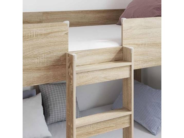 KTHLBRH Etagenbett Eiche Sonoma 80 x 200 cm Technisches Holz, 2-Sitzer, modernes Design, leicht zu reinigen, mit Leisten