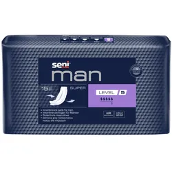 Seni Man Super Level 5 Inkontinenzeinlagen für Männer, 9 x 40 cm, 820 ml 15 St