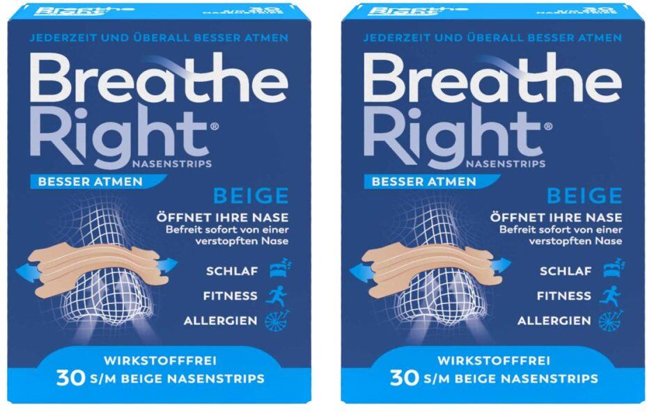 Breathe Right Besser Atmen Nasenpfl.normal Beige 2x30stk