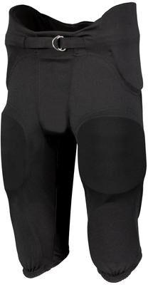 Russell Athletic F25PFM Integrated 7-Piece Pad Football Pant in Black size Large   Polyester