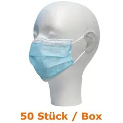 Mundschutz Civil Use Tector PP blau 3-lagig 50 Stück Box unsteril, fusselfrei, Einmalgebrauch, 50 Stück/Box