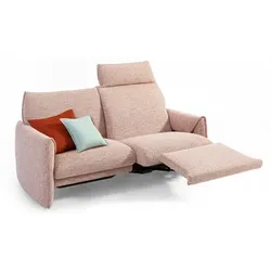 Segmüller Werkstätten Sofa 2x70cm mit Funktion Fiona01 Stoff Rosa 2-Sitzer