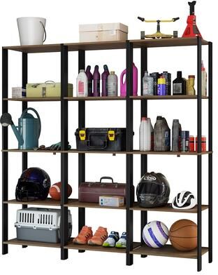 "Madesa Garage Storage Rack with 15 Open Shelves 70""L Cabinet for Tools"