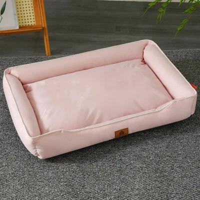 Uplift Essentials Four Season Orthopedic Square Dog Bed Waterproof Bite Resistant Pet Mattress pink xl