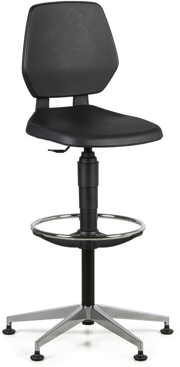 Antares Arbeitsstuhl ALOY PU, hoch, Gleiter, schwarz