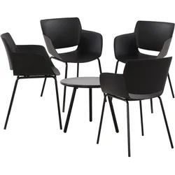 CLP Sitzgruppe Berena 4er   Farbe: schwarz, Set-Inhalt: 4 Stühle