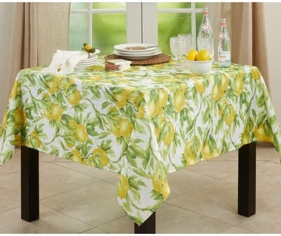 Saro Lifestyle Printed Tablecloth With Lemon Design