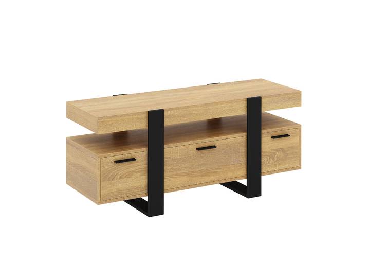 TV Möbel CHELSEA 116 x 40 x 50 cm hellbraun/schwarz