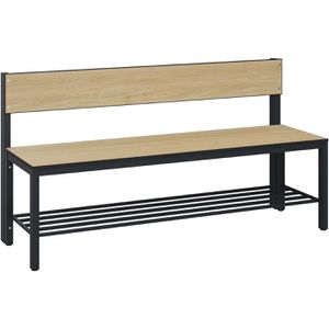 CP-Möbel Umkleidebank 8061-310, Sitzfläche Holz, 150 cm, mit Schuhrost, eiche / anthrazit