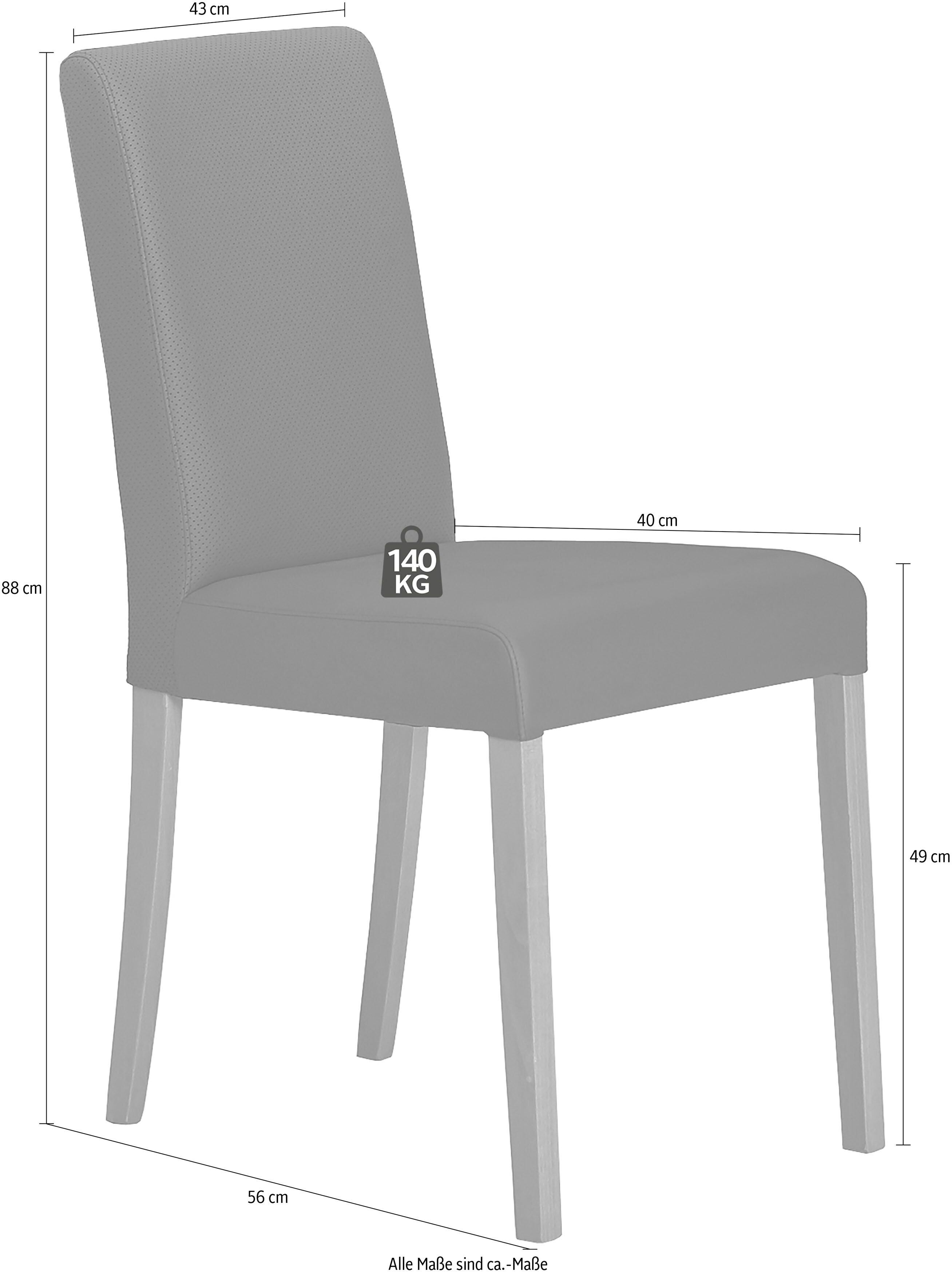 4-Fussstuhl MASSIVLINE & MORE "Sylt", grau (lotos 5134 anthrazit, buche mit holzwerkstoff san remo sand, anthrazit), B:43cm H:88cm T:56cm, Holzwerkstoff, Kunstleder, Stühle, 4-Fussstuhl, Gestell aus Massivholz lotos 5134 anthrazit, buche mit holzwerkstoff