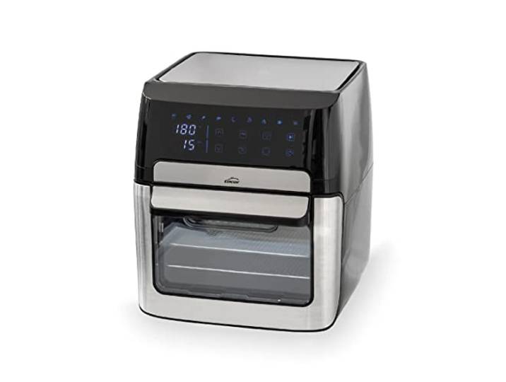 Lacor - 69513 – Fritteuse ohne Öl, dAirePro, 12 l, 1700 W, 9 Programme, 7 Zubehörteile inklusive, Dehydrat, LED-Touchscreen, Timer, Rezepte, Innenbeleuchtung, Schwarz/Grau