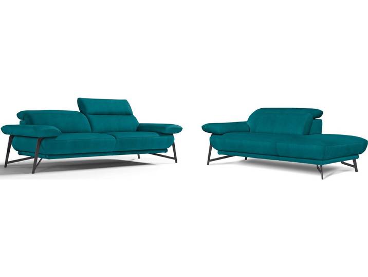 Egoitaliano Sofa Anais, Design mit hohem Sitzkomfort, Fußfarbe schattengrau, Set, Kopfteil verstellbar, Luxus-Microfaser, blaurün