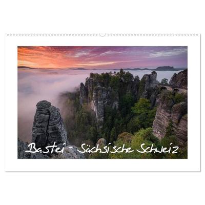 Bastei - Sächsische Schweiz (Wandkalender 2026 DIN A2 quer), CALVENDO Monatskalender
